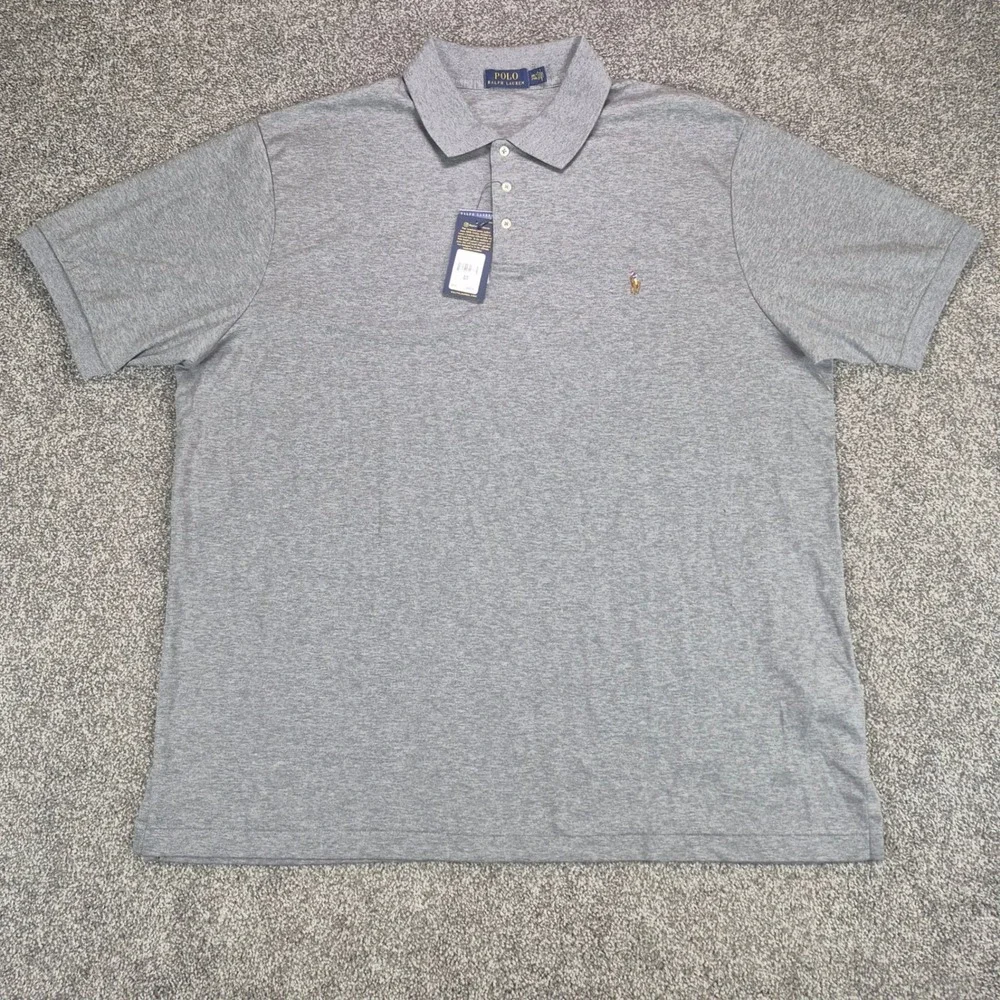 Polo Ralph Lauren Polo Shirt Mens 2XLT Gray 100% Cotton Soft Touch